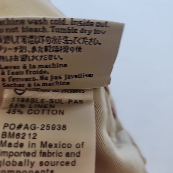 Ag Adriano Goldschmied Linen Blend Tan Khaki Trousers Pants Men's Size 33 X 32 - Picture 9 of 12